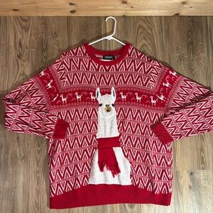 MENS Ugly Christmas sweater llama
